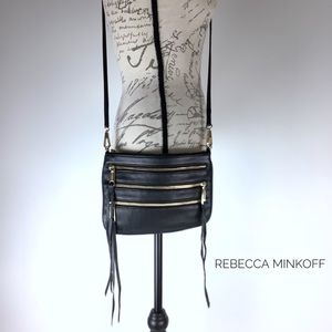 REBECCA MINKOFF Leather Moto Tri Zip Crossbody Bag